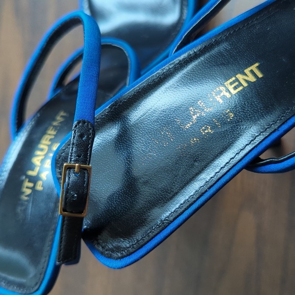SAINT LAURENT Baliqua Sandals Blue Size 36.5 - Picture 12 of 14